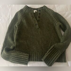 Olive Green Women's Henley Sweater brand new